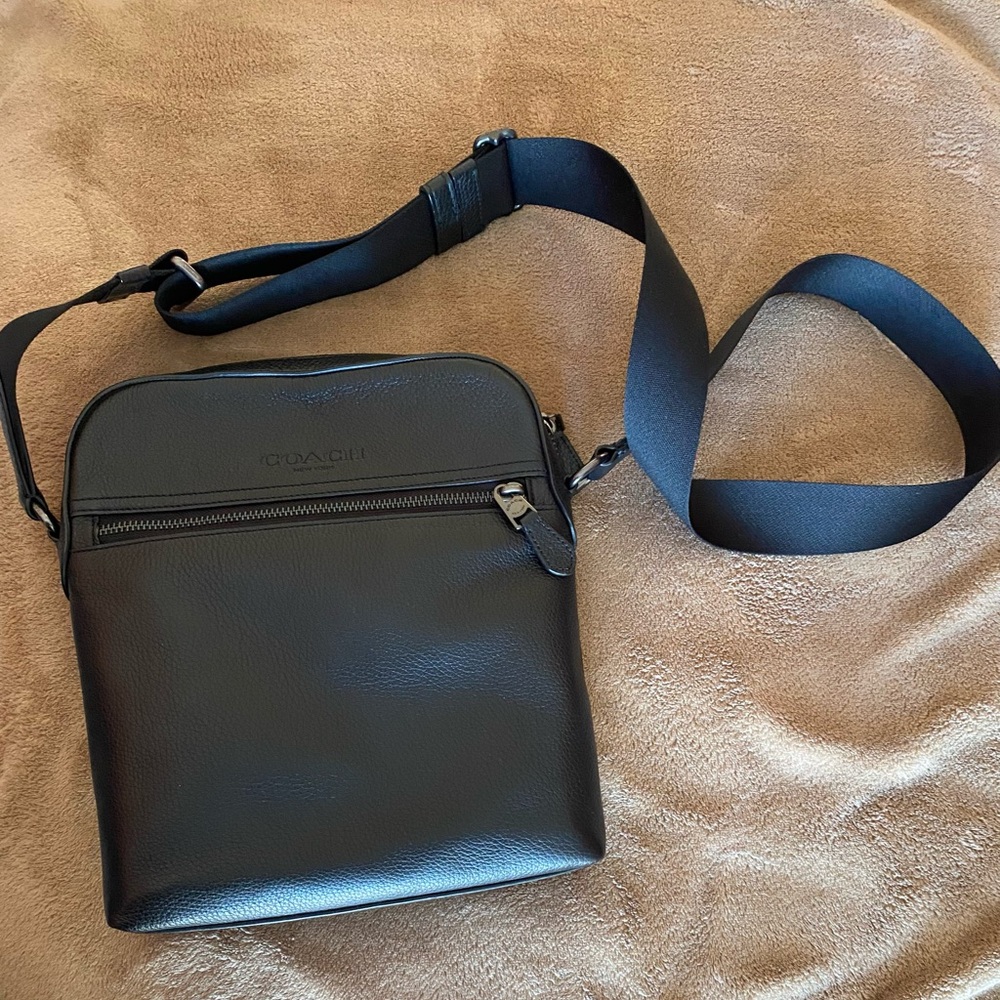Coach Black Leather Men's Bag